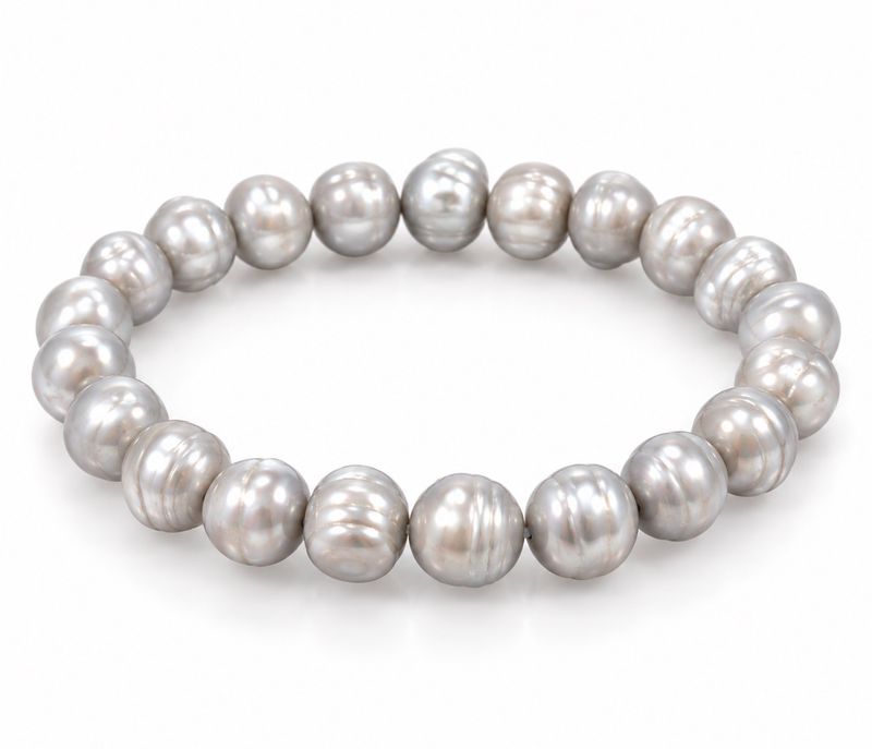 Perle Armbånd  Sølvforgylt 9-10mm 