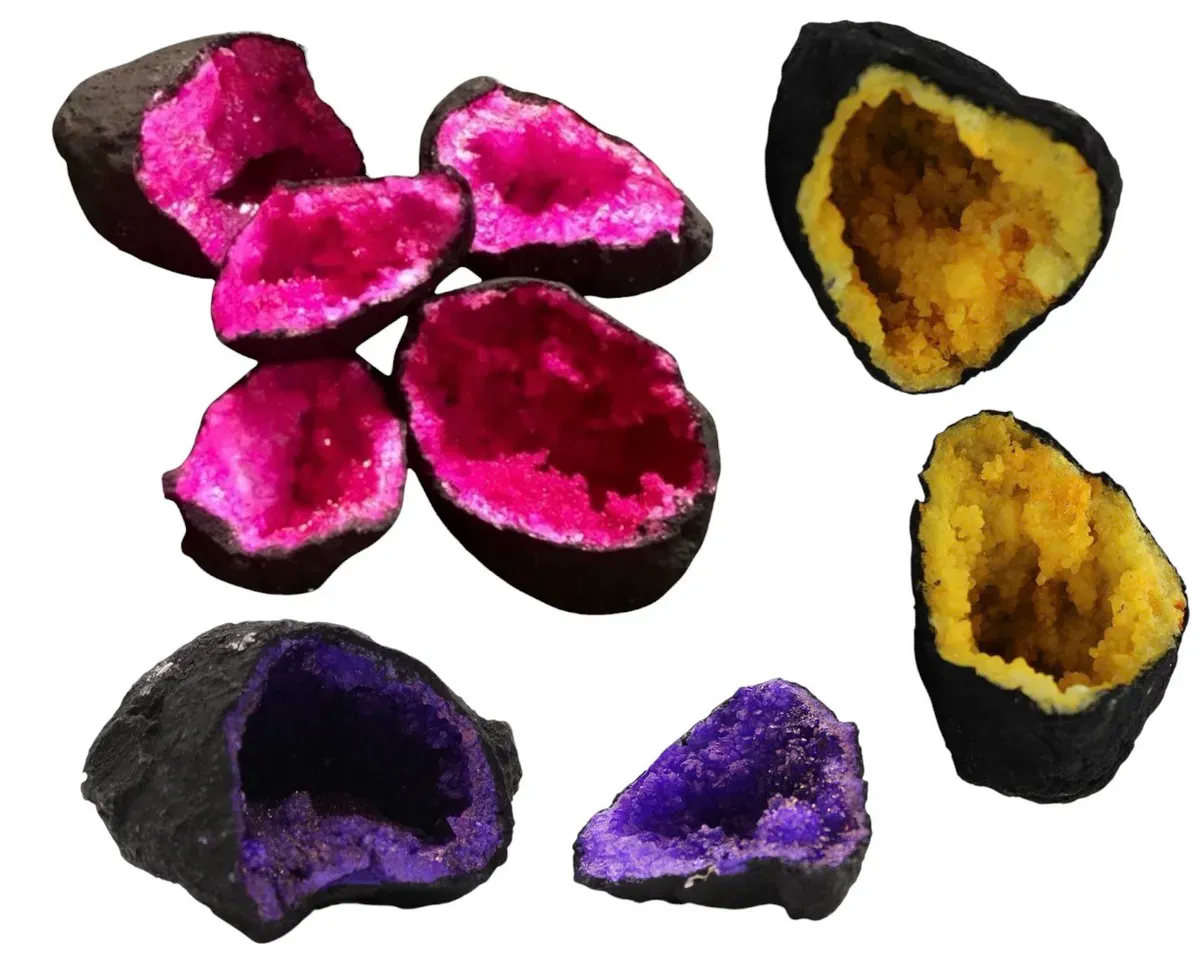 Gul Kvartsfarget Geode 160-220gram