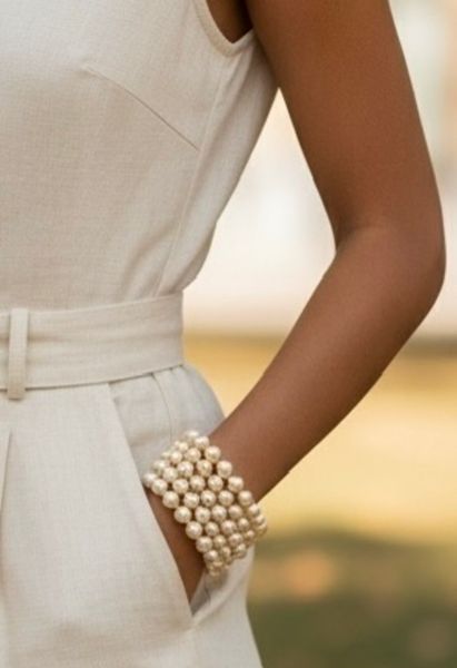 Hovedbilde Armbånd Perlegull 8mm